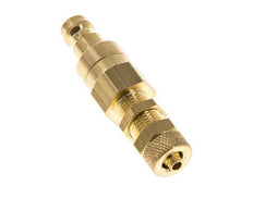 Brass DN 5 Air Coupling Plug 4x6 mm Union Nut Bulkhead Double Shut-Off