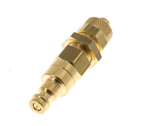 Brass DN 5 Air Coupling Plug 6x8 mm Union Nut Bulkhead Double Shut-Off