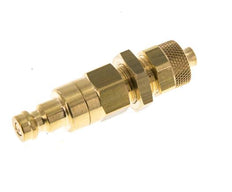 Brass DN 5 Air Coupling Plug 6x8 mm Union Nut Bulkhead Double Shut-Off