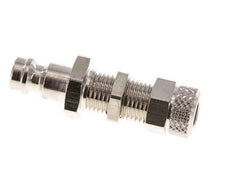 Nickel-plated Brass DN 5 Air Coupling Plug 4x6 mm Union Nut Bulkhead