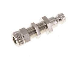 Nickel-plated Brass DN 5 Air Coupling Plug 4x6 mm Union Nut Bulkhead