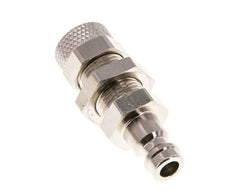 Nickel-plated Brass DN 5 Air Coupling Plug 6x8 mm Union Nut Bulkhead