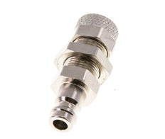 Nickel-plated Brass DN 5 Air Coupling Plug 6x8 mm Union Nut Bulkhead