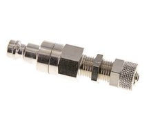 Nickel-plated Brass DN 5 Air Coupling Plug 4x6 mm Union Nut Bulkhead Double Shut-Off