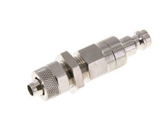 Nickel-plated Brass DN 5 Air Coupling Plug 6x8 mm Union Nut Bulkhead Double Shut-Off