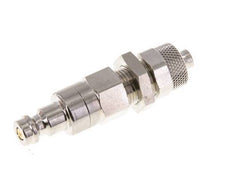 Nickel-plated Brass DN 5 Air Coupling Plug 6x8 mm Union Nut Bulkhead Double Shut-Off