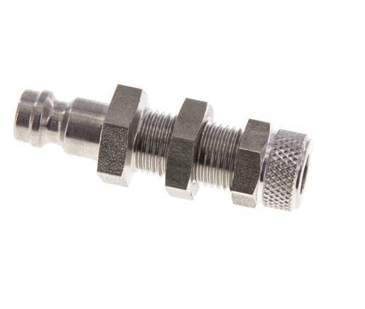 Stainless steel DN 5 Air Coupling Plug 4x6 mm Union Nut Bulkhead