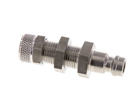 Stainless steel DN 5 Air Coupling Plug 4x6 mm Union Nut Bulkhead
