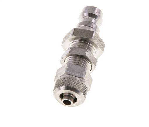 Stainless Steel 316L DN 5 Air Coupling Plug 4x6 mm Union Nut Bulkhead