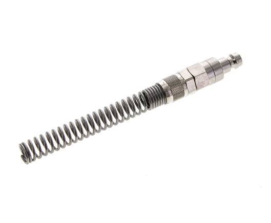 Nickel-plated Brass DN 5 Air Coupling Plug 6x8 mm Union Nut Bend-Protect Double Shut-Off