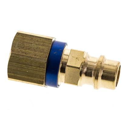 Brass DN 7.2 (Euro) Blue-Coded Air Coupling Plug G 1/4 inch Female