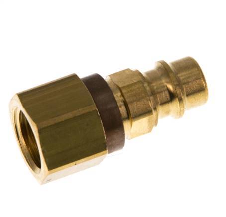 Brass DN 7.2 (Euro) Brown-Coded Air Coupling Plug G 1/4 inch Female
