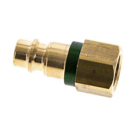 Brass DN 7.2 (Euro) Green-Coded Air Coupling Plug G 1/4 inch Female