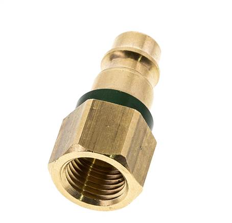 Brass DN 7.2 (Euro) Green-Coded Air Coupling Plug G 1/4 inch Female