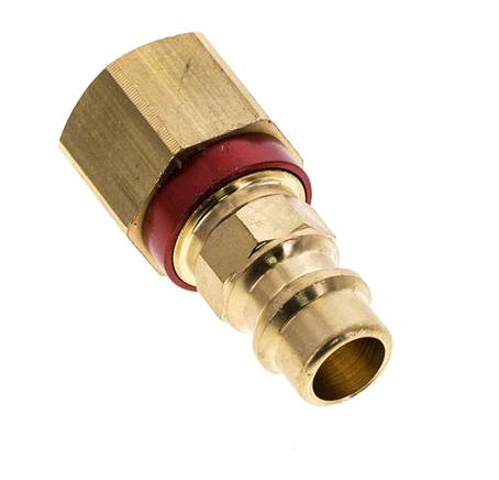 Brass DN 7.2 (Euro) Red-Coded Air Coupling Plug G 1/4 inch Female