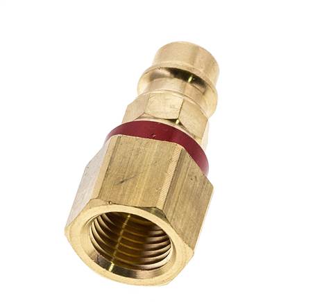 Brass DN 7.2 (Euro) Red-Coded Air Coupling Plug G 1/4 inch Female
