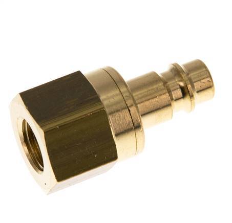 Brass DN 7.2 (Euro) Air Coupling Plug G 1/4 inch Female Double Shut-Off