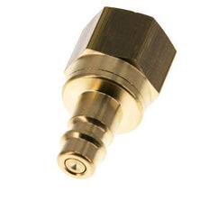 Brass DN 7.2 (Euro) Air Coupling Plug G 1/4 inch Female Double Shut-Off