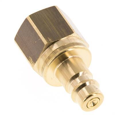 Brass DN 7.2 (Euro) Air Coupling Plug G 1/8 inch Female Double Shut-Off
