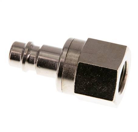Nickel-plated Brass DN 7.2 (Euro) Air Coupling Plug G 1/4 inch Female Double Shut-Off