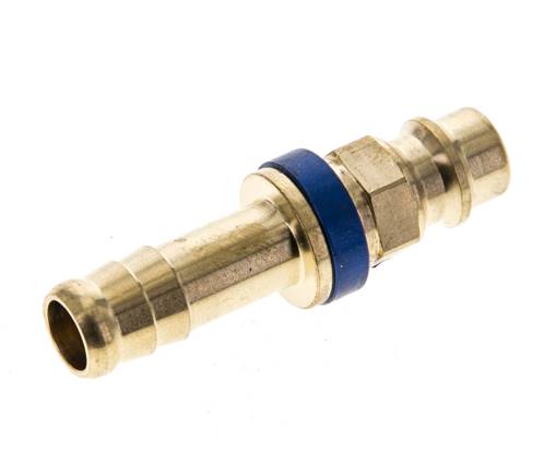 Brass DN 7.2 (Euro) Blue-Coded Air Coupling Plug 9 mm Hose Pillar