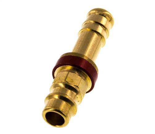 Brass DN 7.2 (Euro) Red-Coded Air Coupling Plug 9 mm Hose Pillar