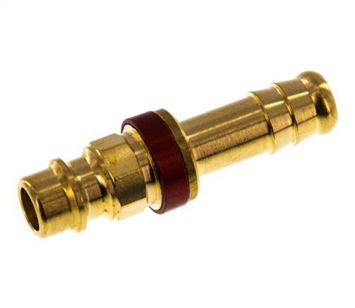 Brass DN 7.2 (Euro) Red-Coded Air Coupling Plug 9 mm Hose Pillar