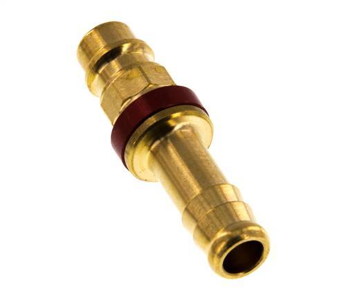 Brass DN 7.2 (Euro) Red-Coded Air Coupling Plug 9 mm Hose Pillar