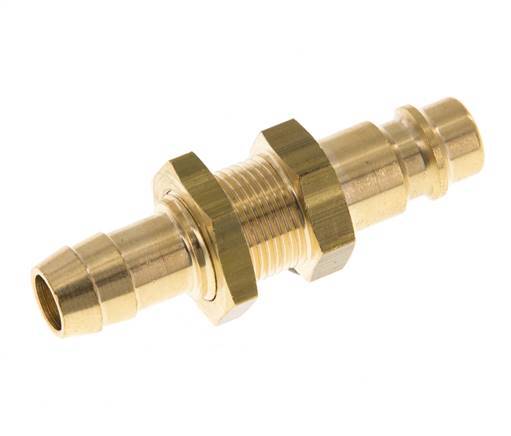 Brass DN 7.2 (Euro) Air Coupling Plug 10 mm Hose Pillar Bulkhead