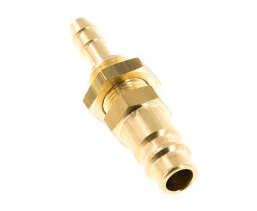 Brass DN 7.2 (Euro) Air Coupling Plug 6 mm Hose Pillar Bulkhead