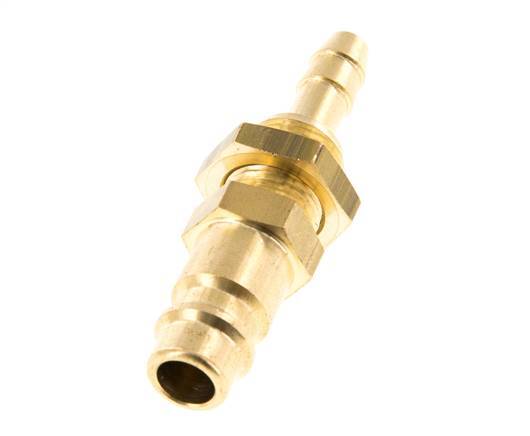 Brass DN 7.2 (Euro) Air Coupling Plug 6 mm Hose Pillar Bulkhead