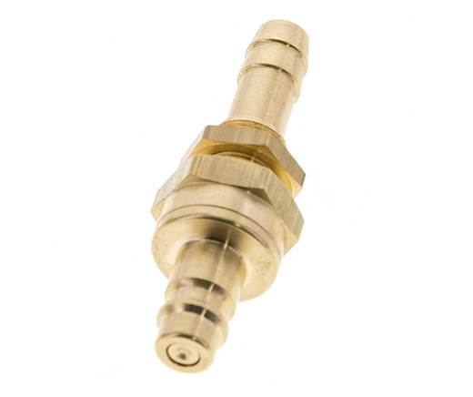 Brass DN 7.2 (Euro) Air Coupling Plug 10 mm Hose Pillar Bulkhead Double Shut-Off