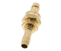 Brass DN 7.2 (Euro) Air Coupling Plug 10 mm Hose Pillar Bulkhead Double Shut-Off