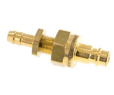 Brass DN 7.2 (Euro) Air Coupling Plug 8 mm Hose Pillar Bulkhead Double Shut-Off