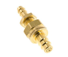 Brass DN 7.2 (Euro) Air Coupling Plug 8 mm Hose Pillar Bulkhead Double Shut-Off