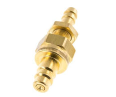 Brass DN 7.2 (Euro) Air Coupling Plug 8 mm Hose Pillar Bulkhead Double Shut-Off