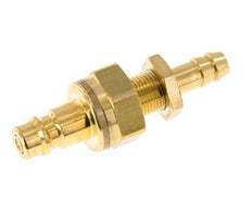 Brass DN 7.2 (Euro) Air Coupling Plug 8 mm Hose Pillar Bulkhead Double Shut-Off