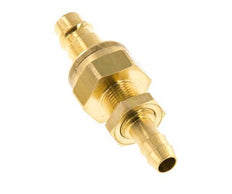 Brass DN 7.2 (Euro) Air Coupling Plug 8 mm Hose Pillar Bulkhead Double Shut-Off