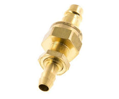 Brass DN 7.2 (Euro) Air Coupling Plug 8 mm Hose Pillar Bulkhead Double Shut-Off