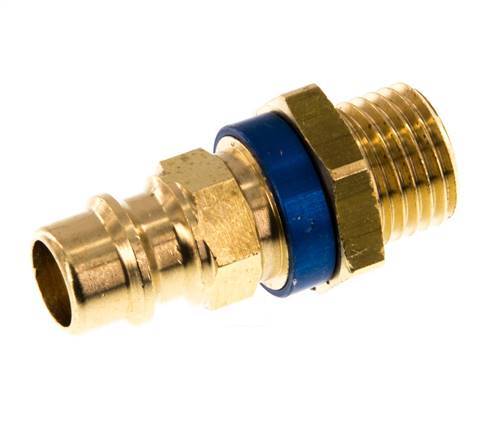 Brass DN 7.2 (Euro) Blue-Coded Air Coupling Plug G 1/4 inch Male