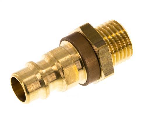 Brass DN 7.2 (Euro) Brown-Coded Air Coupling Plug G 1/4 inch Male