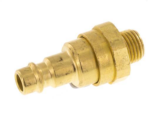 Brass DN 7.2 (Euro) Air Coupling Plug G 1/4 inch Male with Check Valve