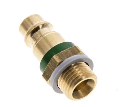 Brass DN 7.2 (Euro) Green-Coded Air Coupling Plug G 1/4 inch Male