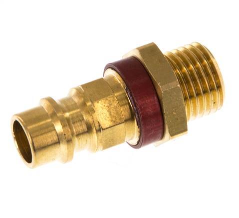 Brass DN 7.2 (Euro) Red-Coded Air Coupling Plug G 1/4 inch Male