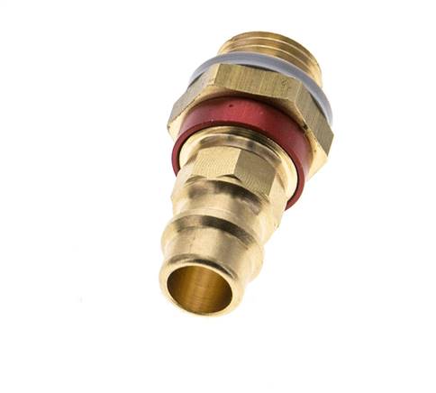 Brass DN 7.2 (Euro) Red-Coded Air Coupling Plug G 1/4 inch Male