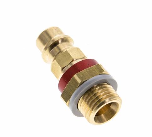 Brass DN 7.2 (Euro) Red-Coded Air Coupling Plug G 1/4 inch Male