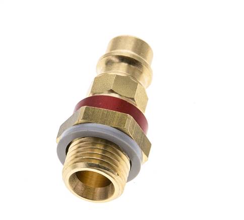 Brass DN 7.2 (Euro) Red-Coded Air Coupling Plug G 1/4 inch Male