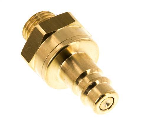 Brass DN 7.2 (Euro) Air Coupling Plug G 1/4 inch Male Double Shut-Off