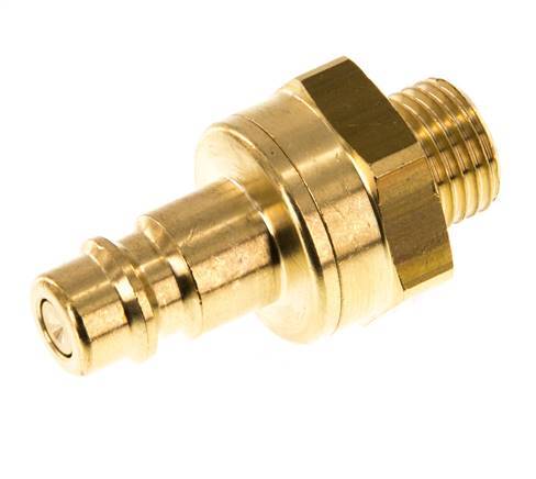 Brass DN 7.2 (Euro) Air Coupling Plug G 1/4 inch Male Double Shut-Off