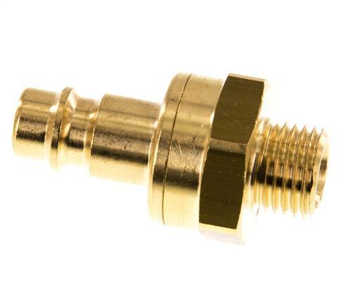 Brass DN 7.2 (Euro) Air Coupling Plug G 1/4 inch Male Double Shut-Off